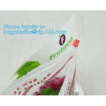 fruit bag with holes sandwich slider zip deli bag, slider zip bag for fresh fruit packaging, grape bag with hole/ slider grape b